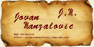 Jovan Manzalović vizit kartica